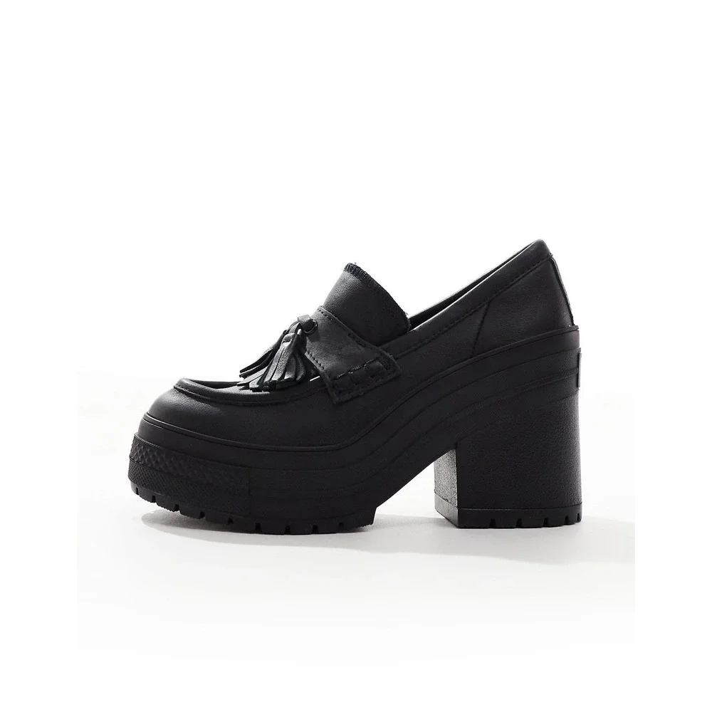 New Converse Chuck 70 De Luxe Healed Loafer Black Women's Sz 8 Preppy Goth $160
